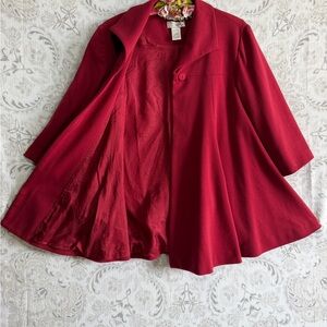 Spiegel Raspberry Red Notched Collar Coat